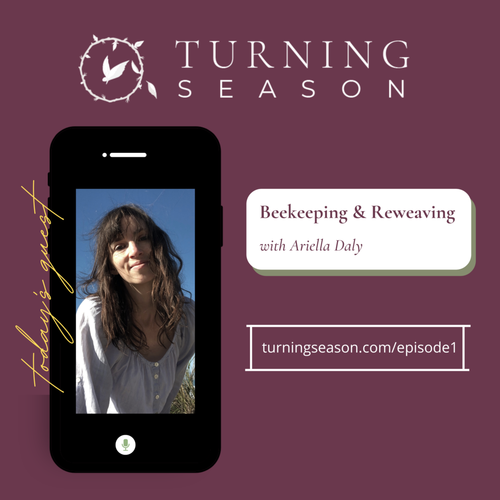 Turning Season Episode 1 Beekeeping and Reweaving with Ariella Daly hosted by Leilani Navar turningseason.com